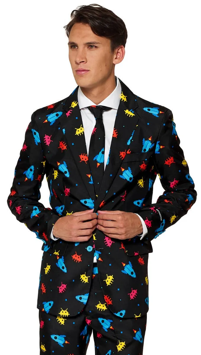 Suitmeister Space Invaders Video Game Mens Novelty Suit