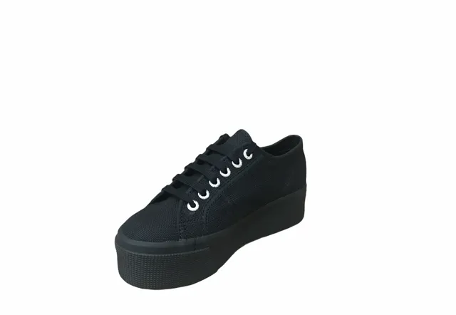 Superga scarpa sneakers da donna con zeppa 2790 S9111LW 996 nero