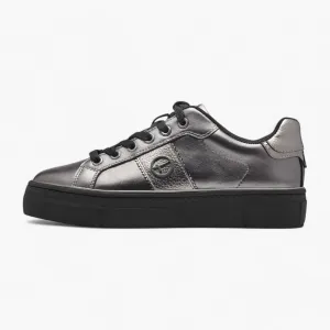 Tamaris Pewter Trainers with Silver Detailing and Black Laces