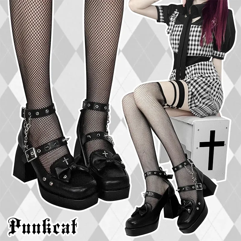 TAVIMART  -  Original Y2k Subculture Spicy Girl Punk Thick Soled Shoes With High Heels Lolita Mary Jane Shoes Retro Gothic Girl Single Shoes