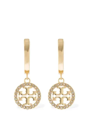 Tory Burch   Miller pavé hoop earrings 