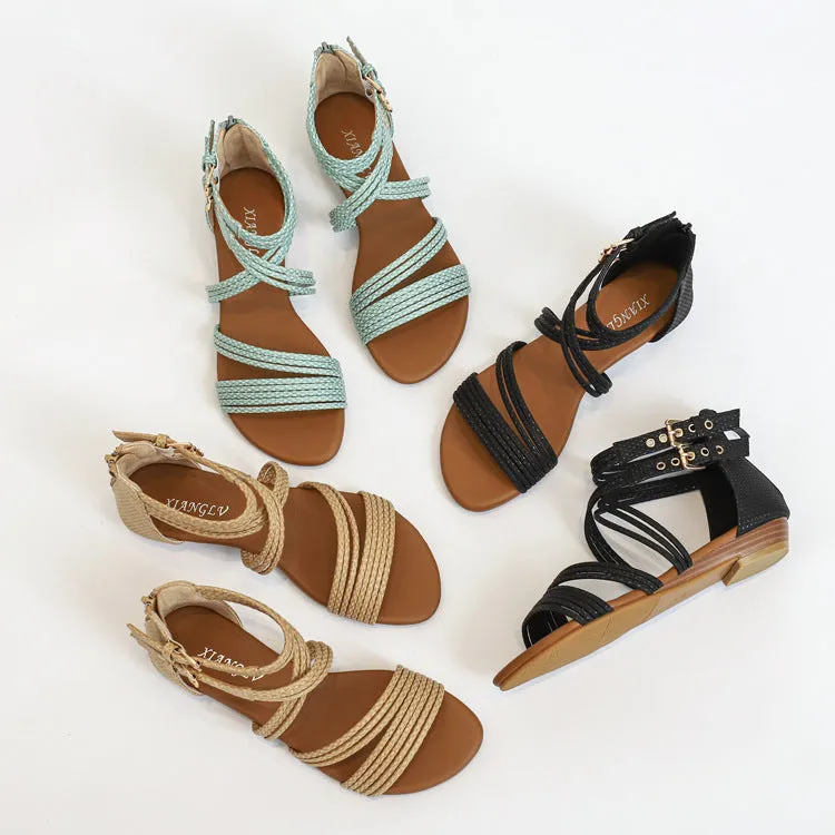 Uniwim Summer beach by the seaside sandals Open Toe Soft Soled Cross Wedge Sandals