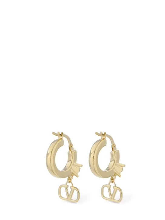 Valentino Garavani   Mini V logo signature hoop earrings 