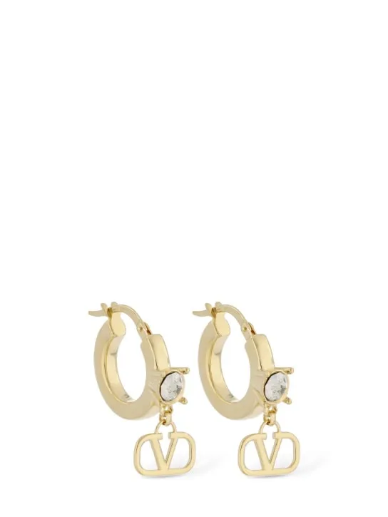 Valentino Garavani   Mini V logo signature hoop earrings 