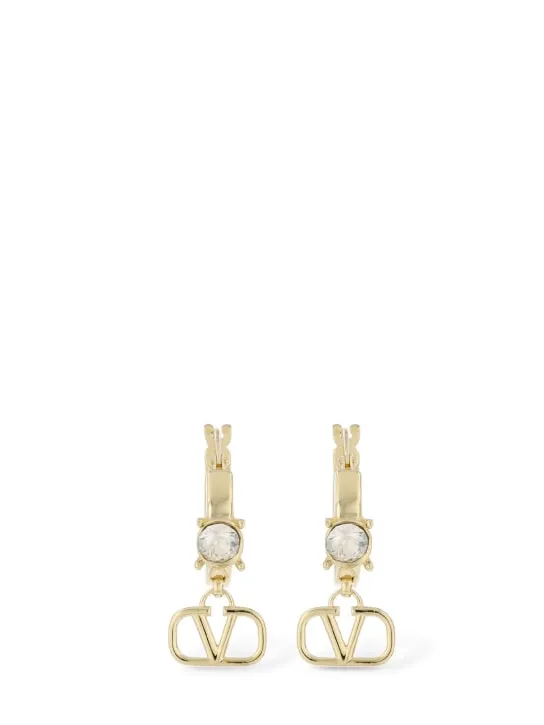 Valentino Garavani   Mini V logo signature hoop earrings 