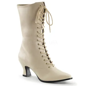 Victorian Mid Calf Cream Boots