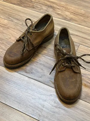 Vintage Prospector 1980’s Deadstock Moc Toe Brown Leather Shoes, Made in Canada, Womens US 8