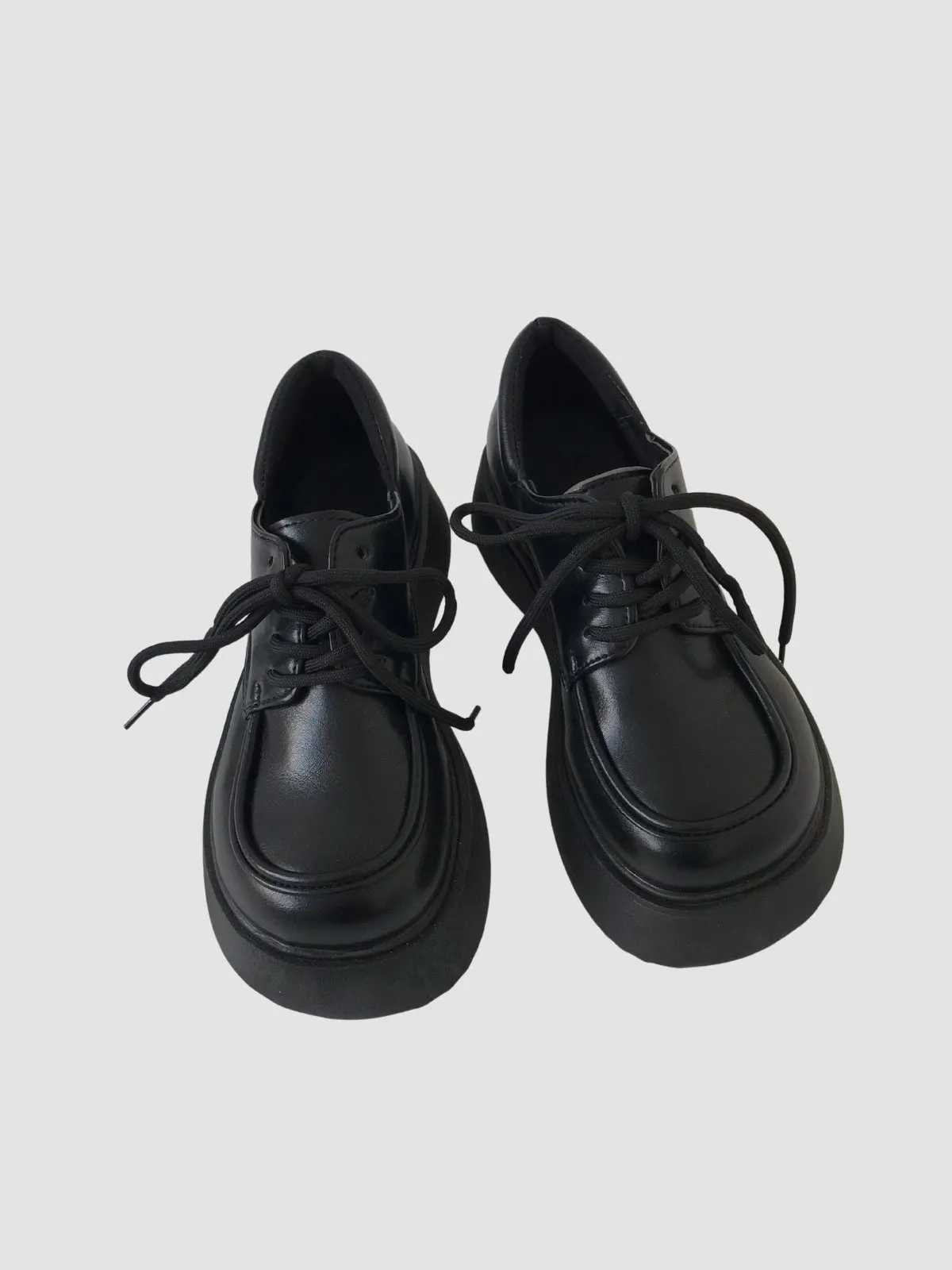 WLS Thick Sole Retro Leather Women Shoes