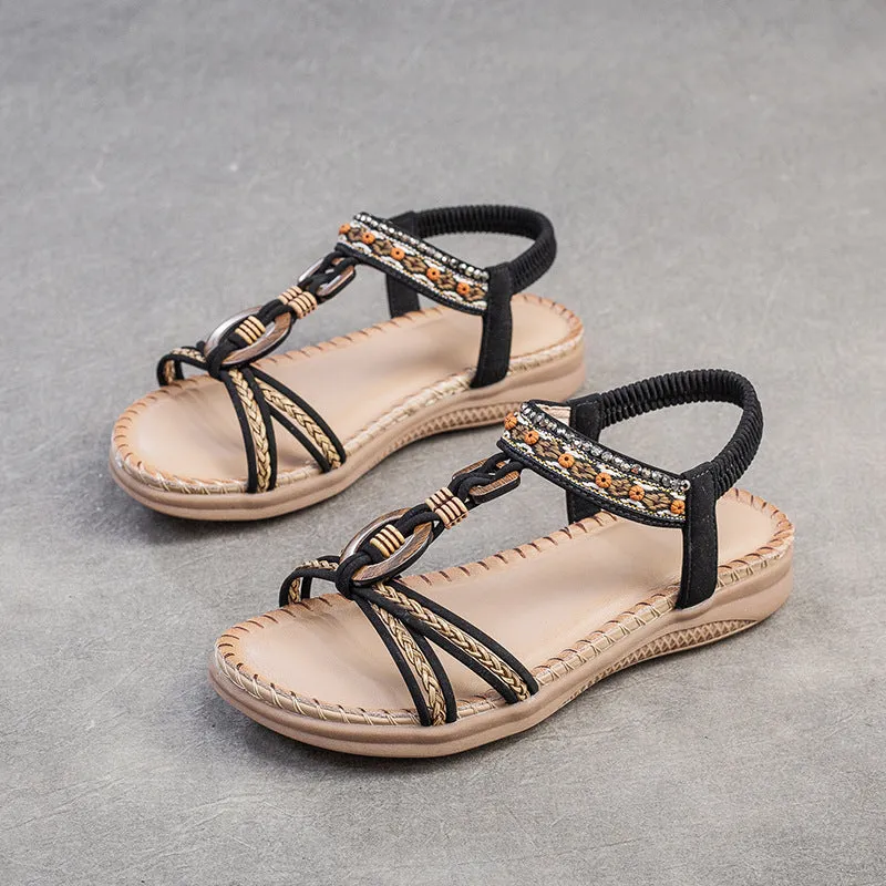 Women Handmade Plaited Summer Beach Sandals