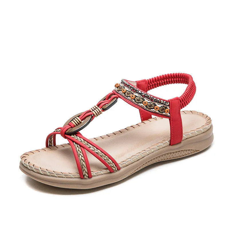 Women Handmade Plaited Summer Beach Sandals