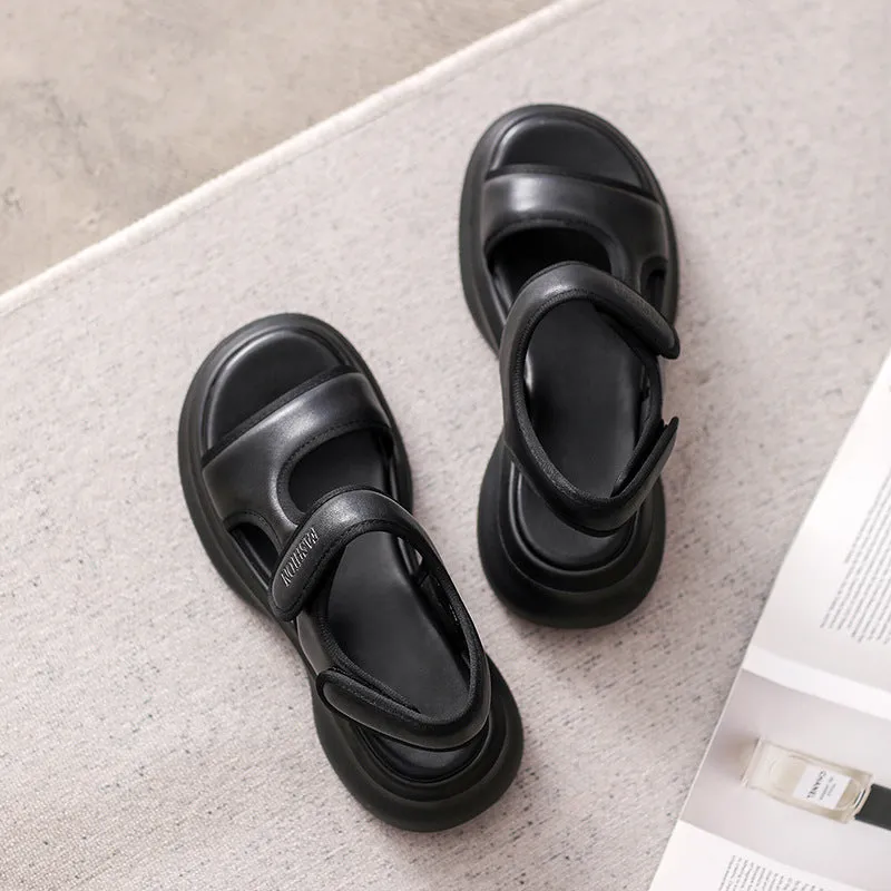 Women Leather Casual Summer Beach Sandals