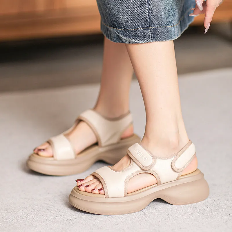 Women Leather Casual Summer Beach Sandals