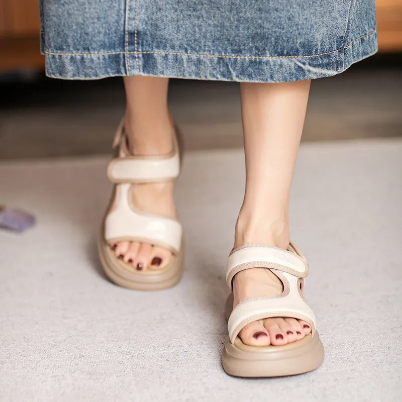 Women Leather Casual Summer Beach Sandals