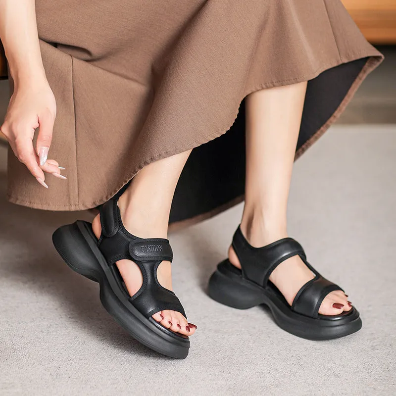 Women Leather Casual Summer Beach Sandals