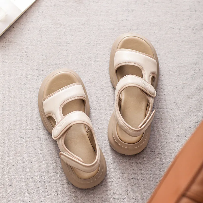 Women Leather Casual Summer Beach Sandals