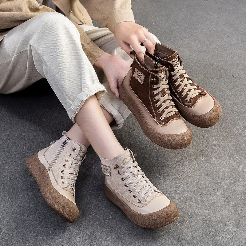 Women Minimalism Fashion Leather Winter Furred Ankle Boots