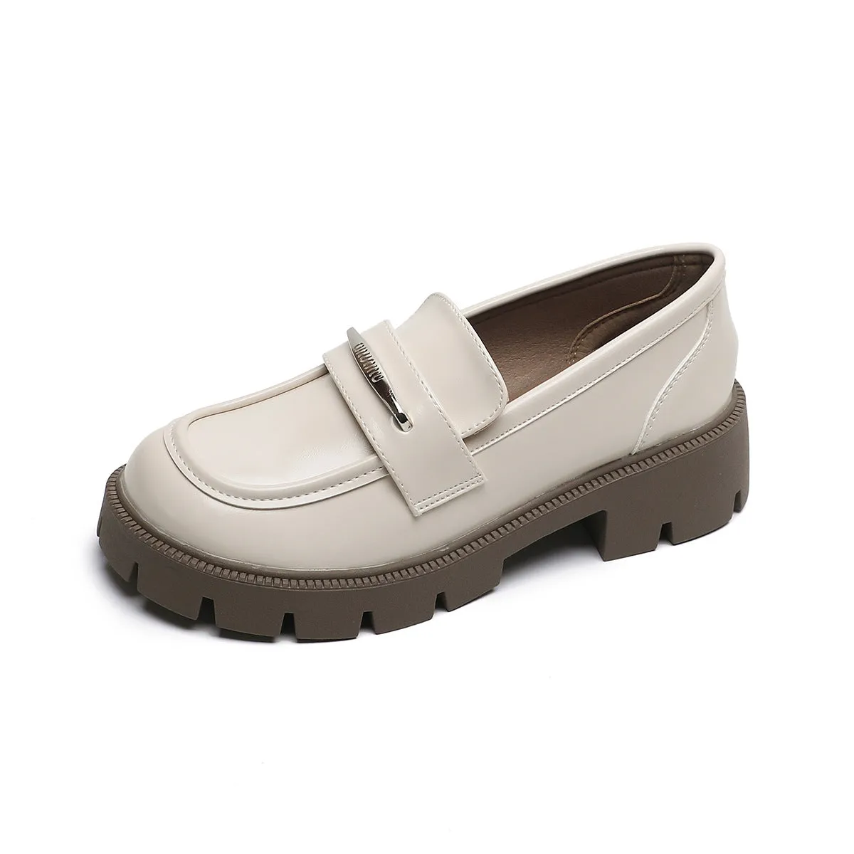 Women Minimalist Casual Glossy Leather Loafers