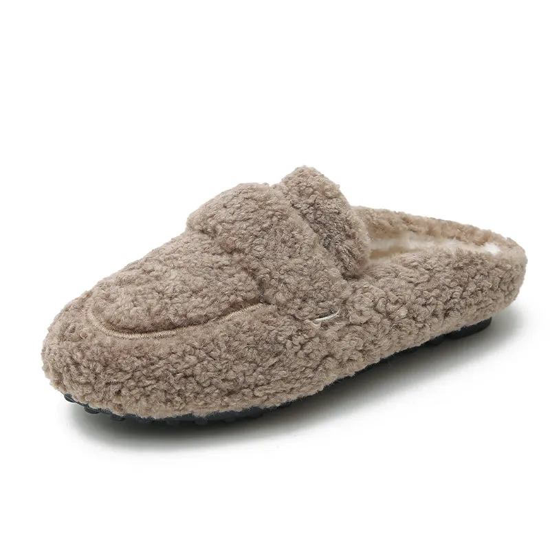 Women Minimalist Casual Winter Fur Slippers