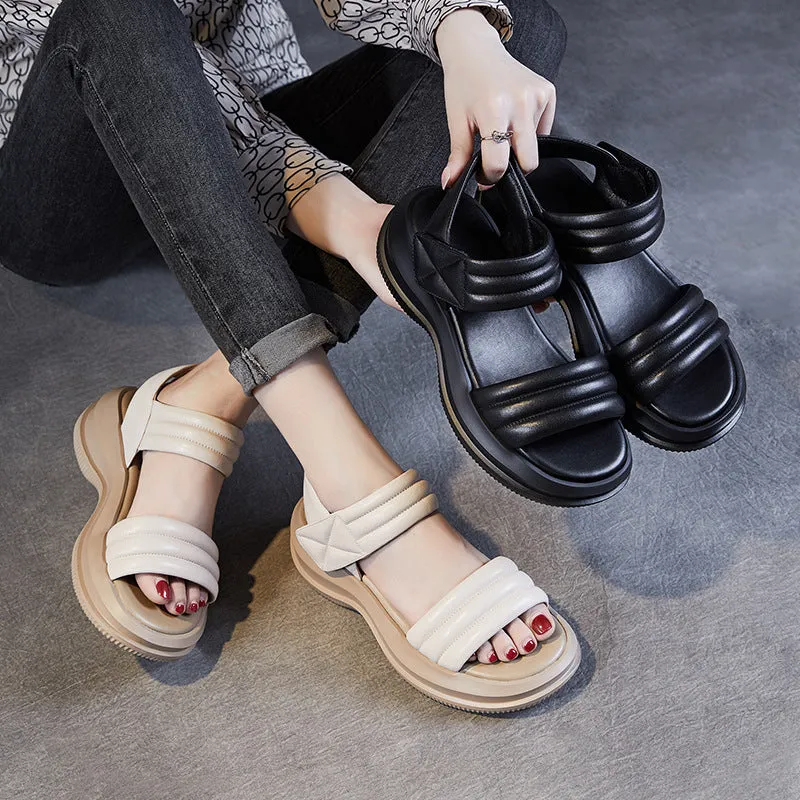 Women Minimalist Leather Summer Casual Sandals