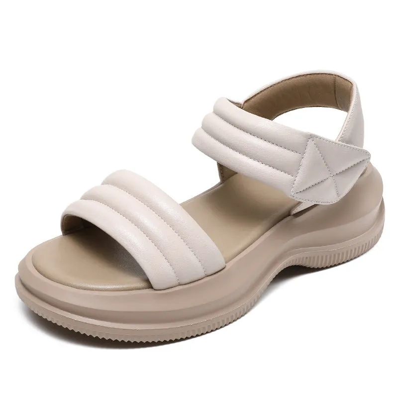 Women Minimalist Leather Summer Casual Sandals