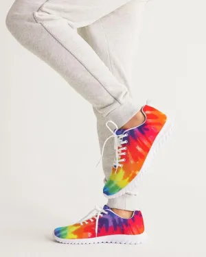 Womens Sneakers - Canvas Running Shoes, Multicolor Tie-dye Print