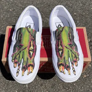 Zombie Feet - Custom Slip Ons White